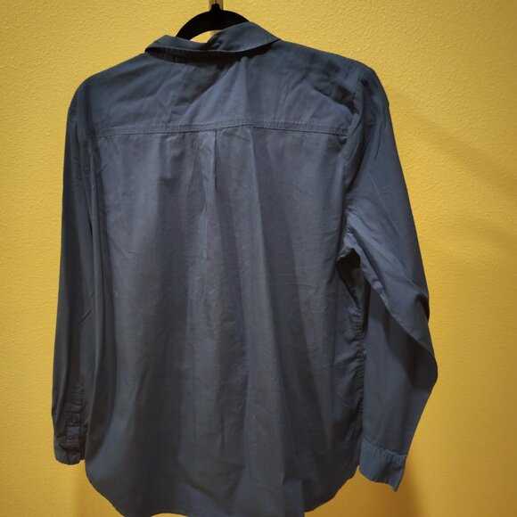 Apt. 9 Women's Button Front Collared Blouse Size XL Blue Solid - Picture 11 of 11